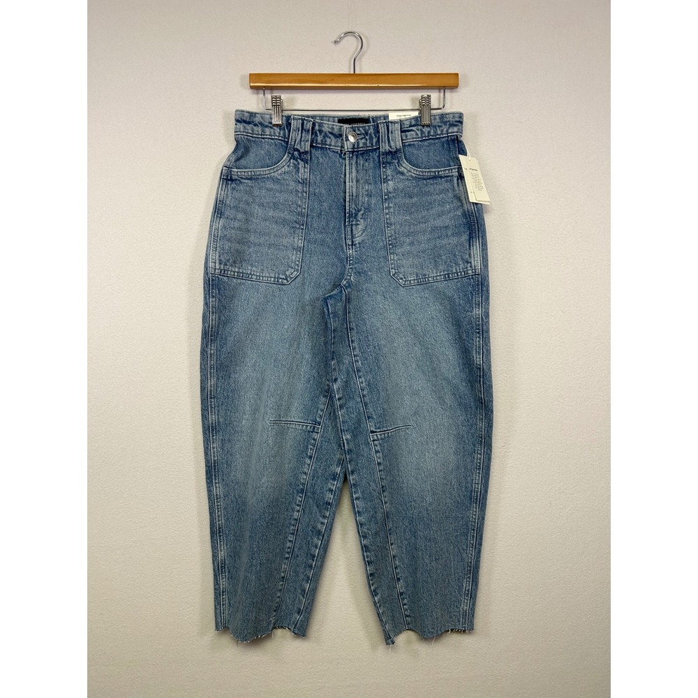 Utility Streetwear Free Assembly NWT Womens 4 High Rise Balloon Jeans‎ Raw Hem
